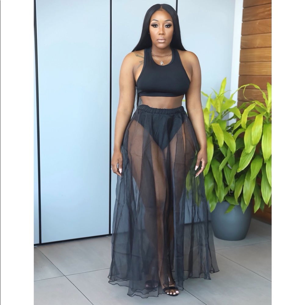 Sheer Tutu long skirt & crop top
